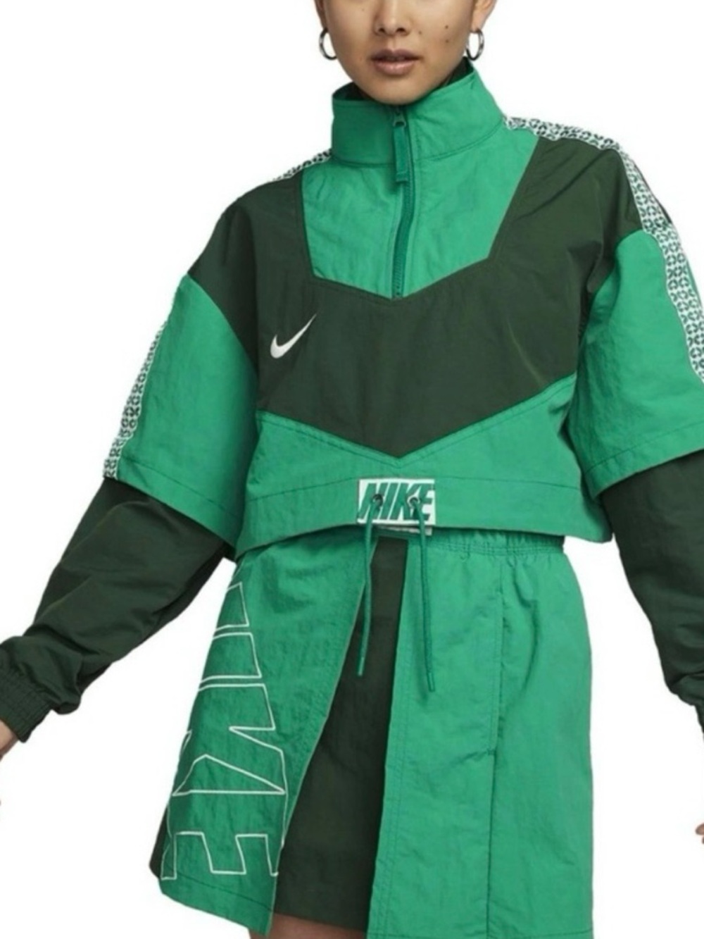Nike sportswear X oversized cropped spliced jacket